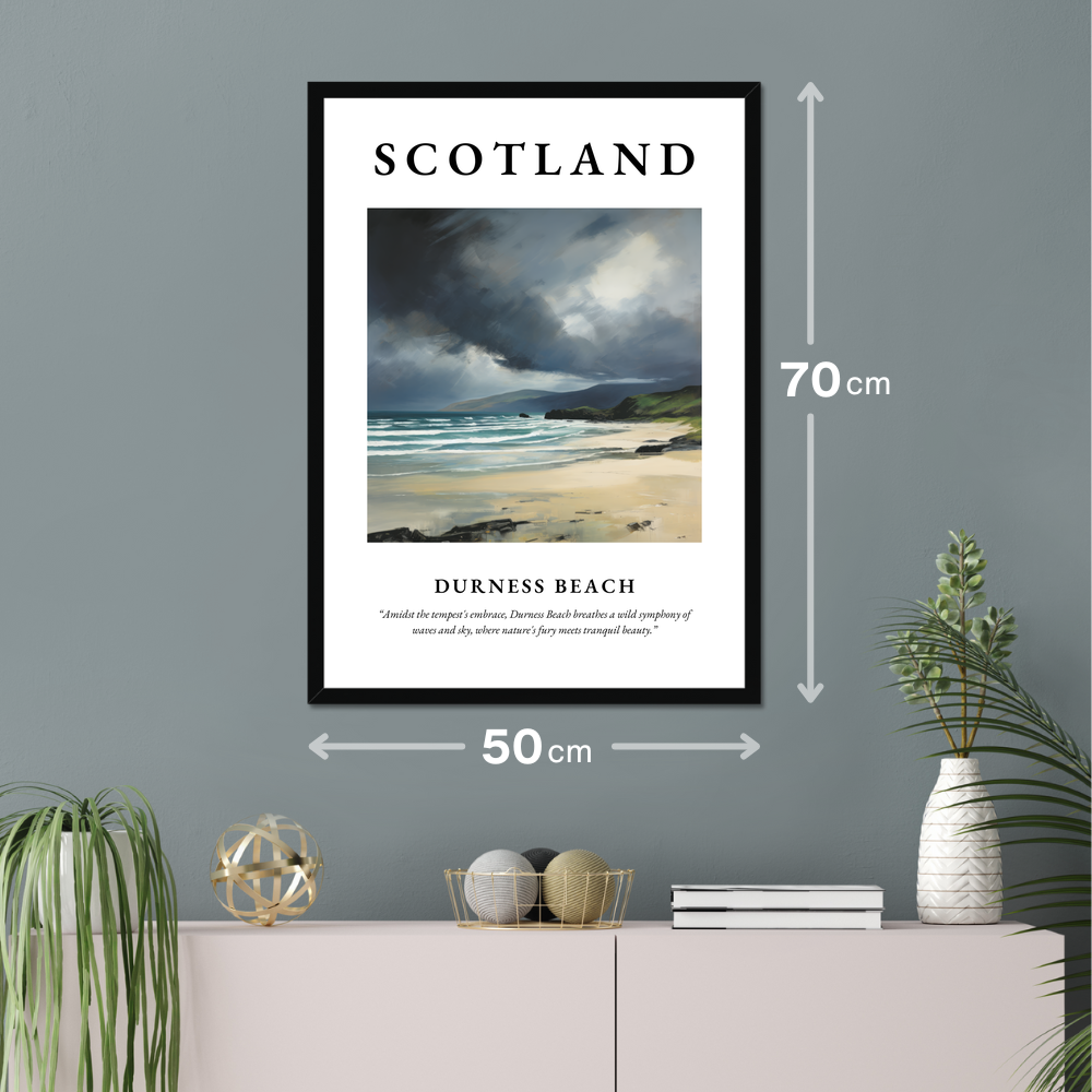 Poster of Durness Beach hanging on a wall