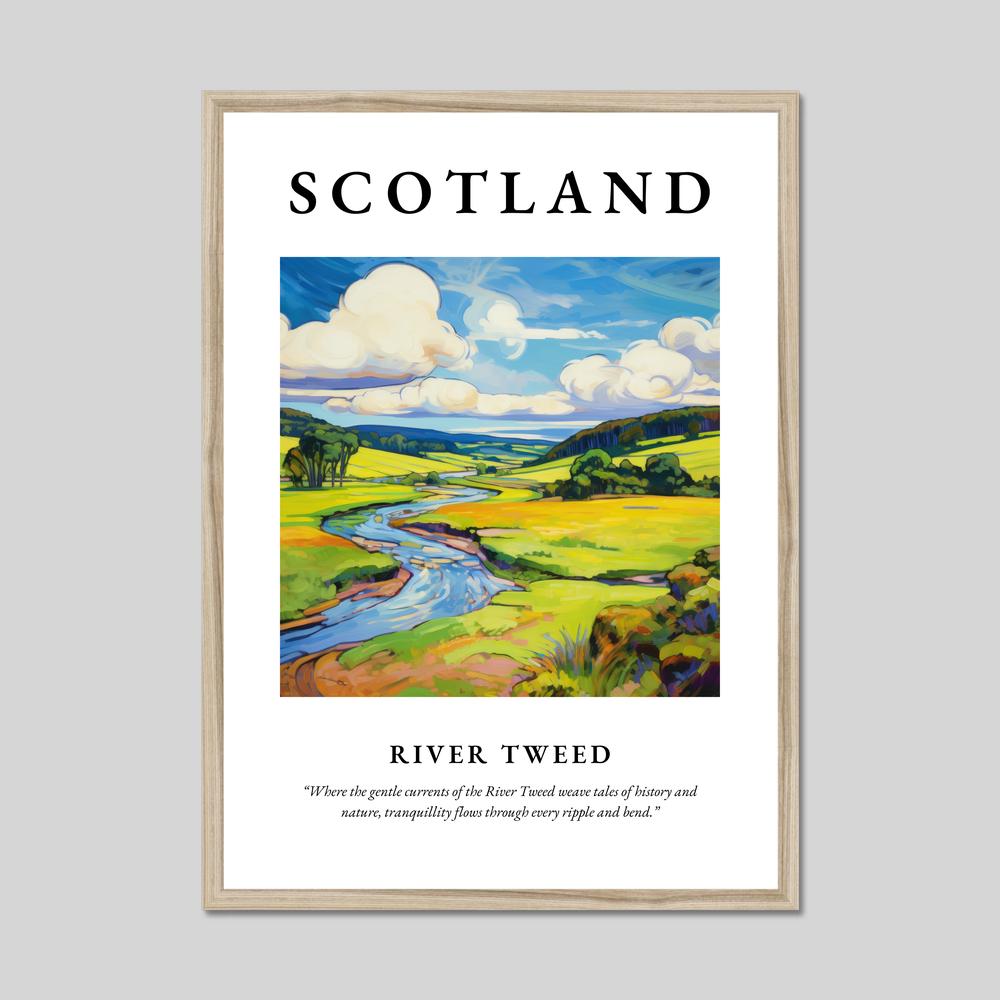 Poster in a natural frame with the word Scotland