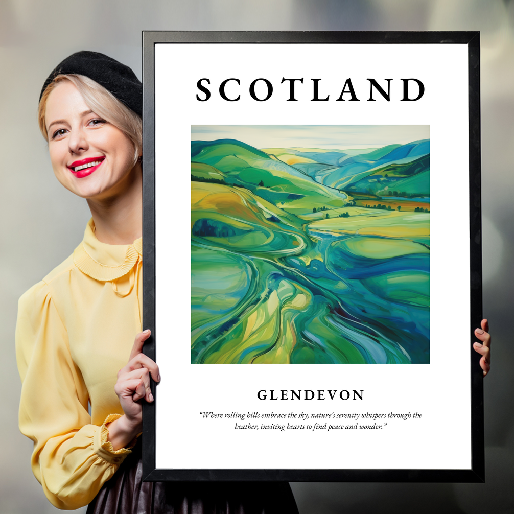 Person holding a poster of Glendevon