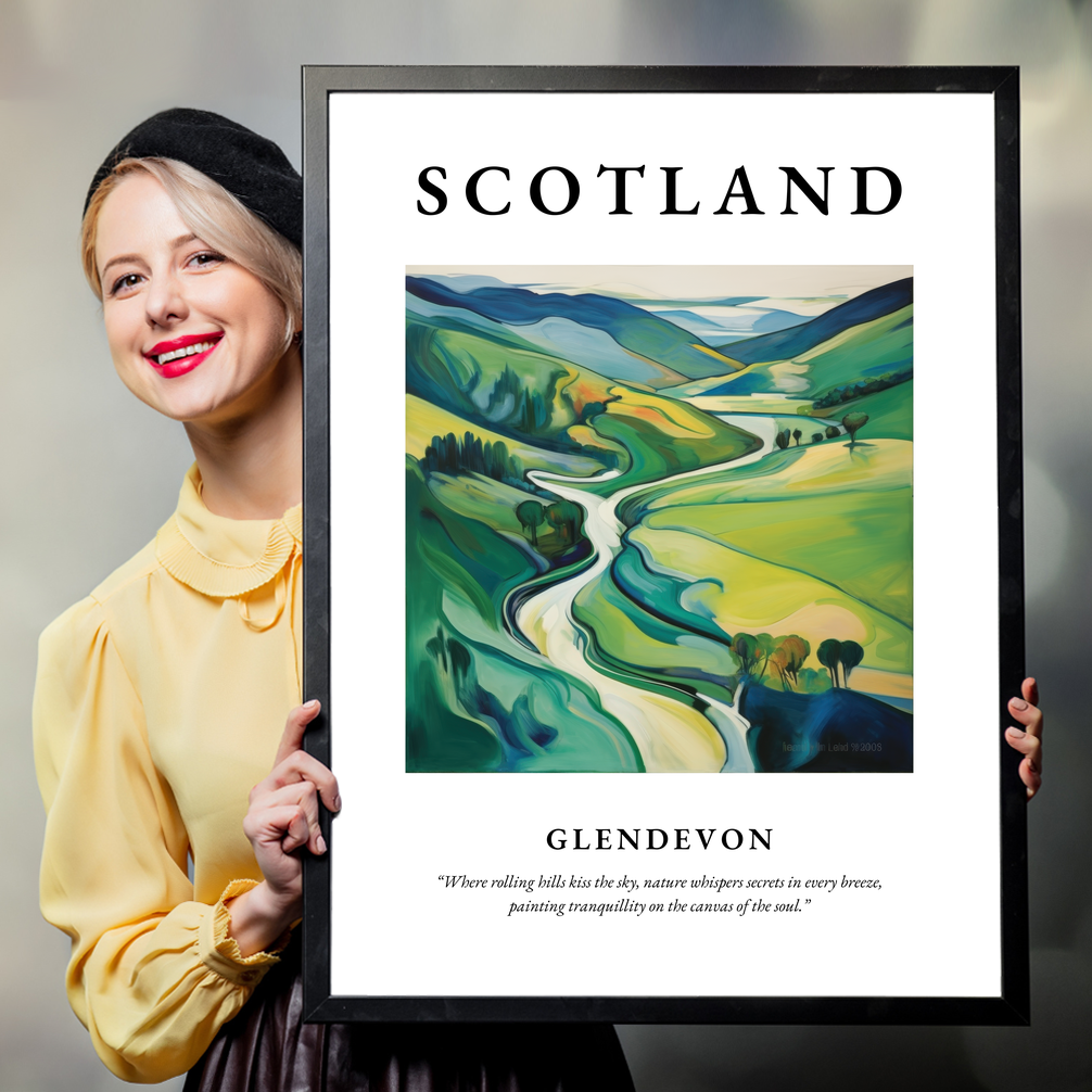 Person holding a poster of Glendevon