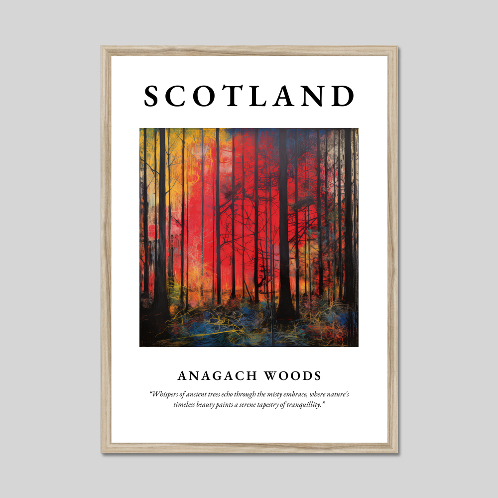 Poster in a natural frame with the word Scotland