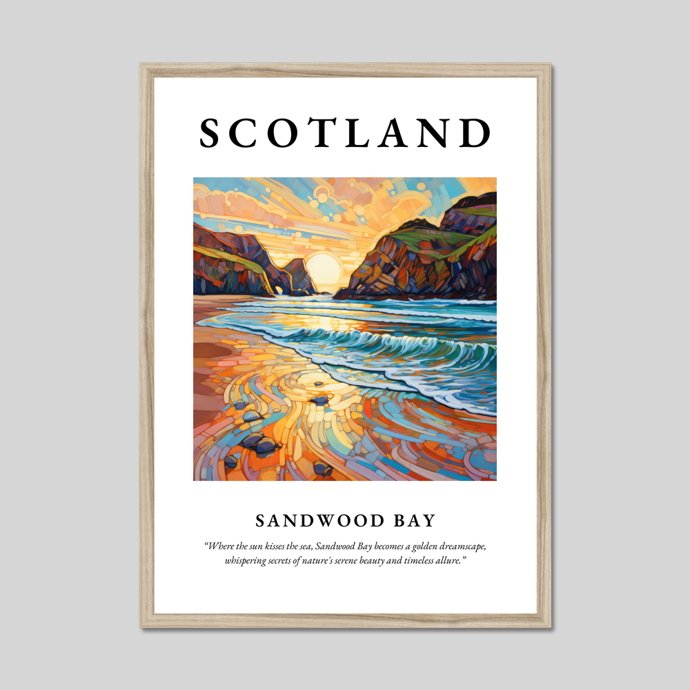 Poster in a natural frame with the word Scotland