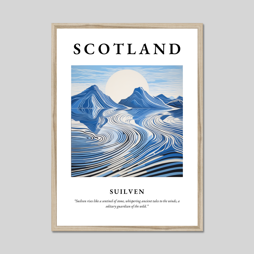 Poster in a natural frame with the word Scotland