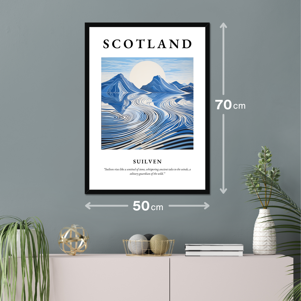 Poster of Suilven hanging on a wall