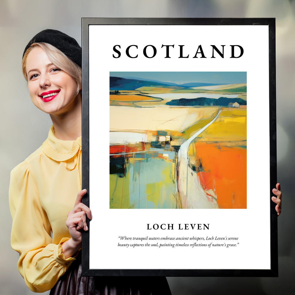 Person holding a poster of Loch Leven