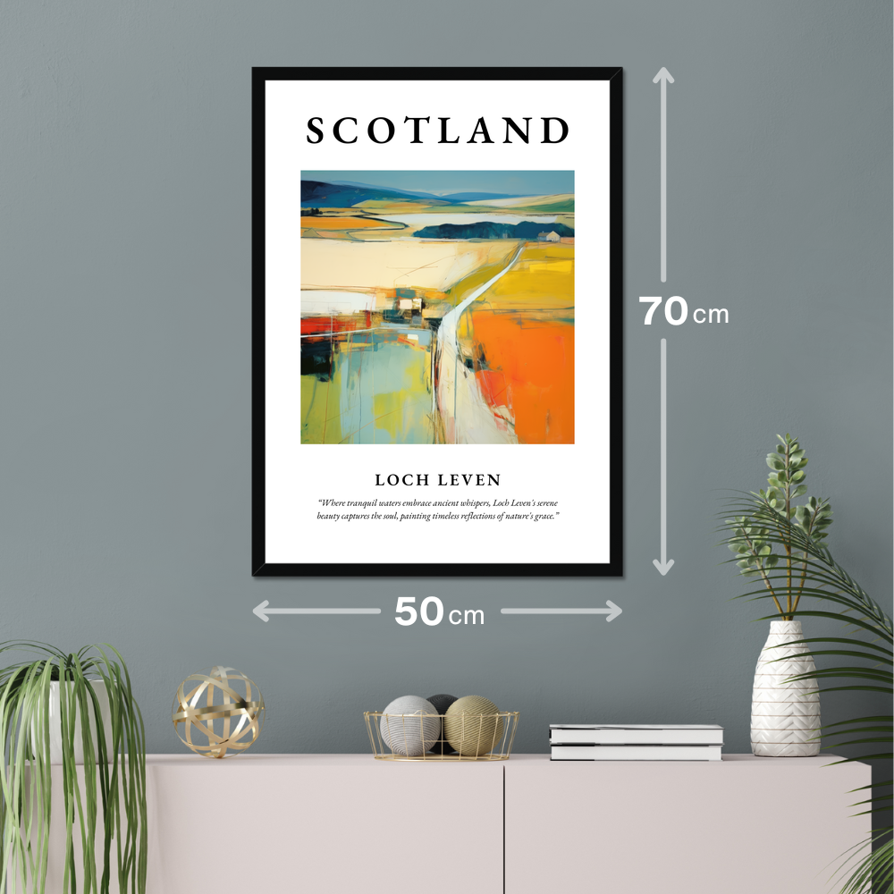 Poster of Loch Leven hanging on a wall