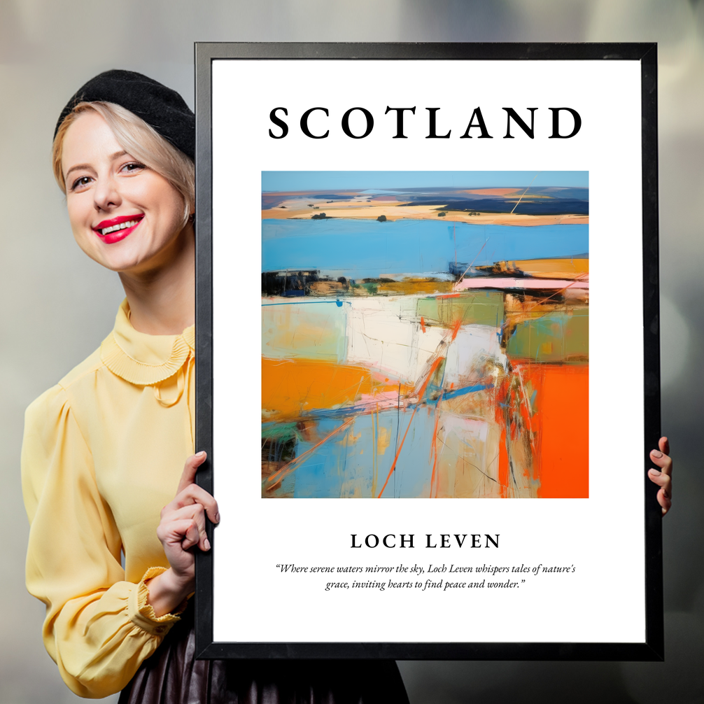 Person holding a poster of Loch Leven