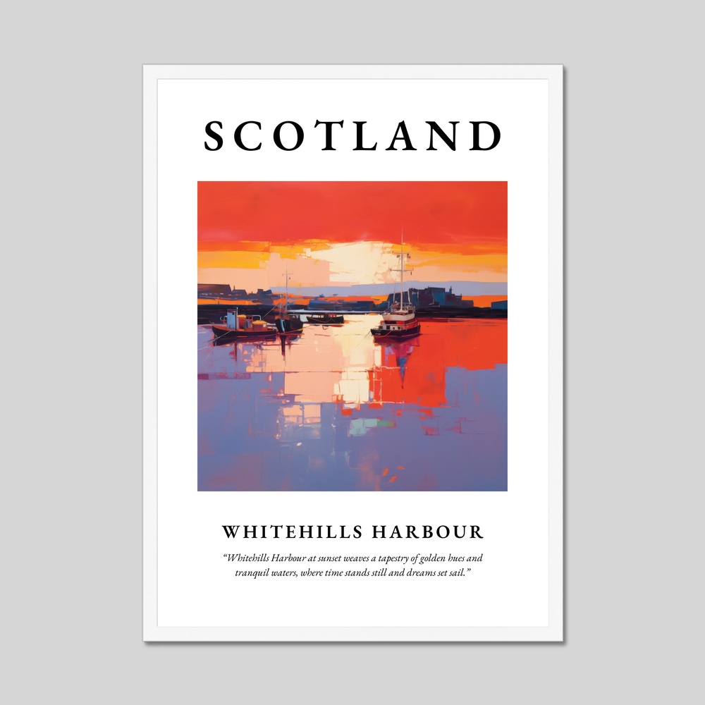 Poster in a white frame with the word Scotland