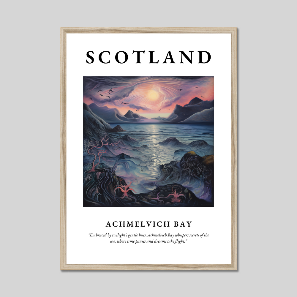 Poster in a natural frame with the word Scotland