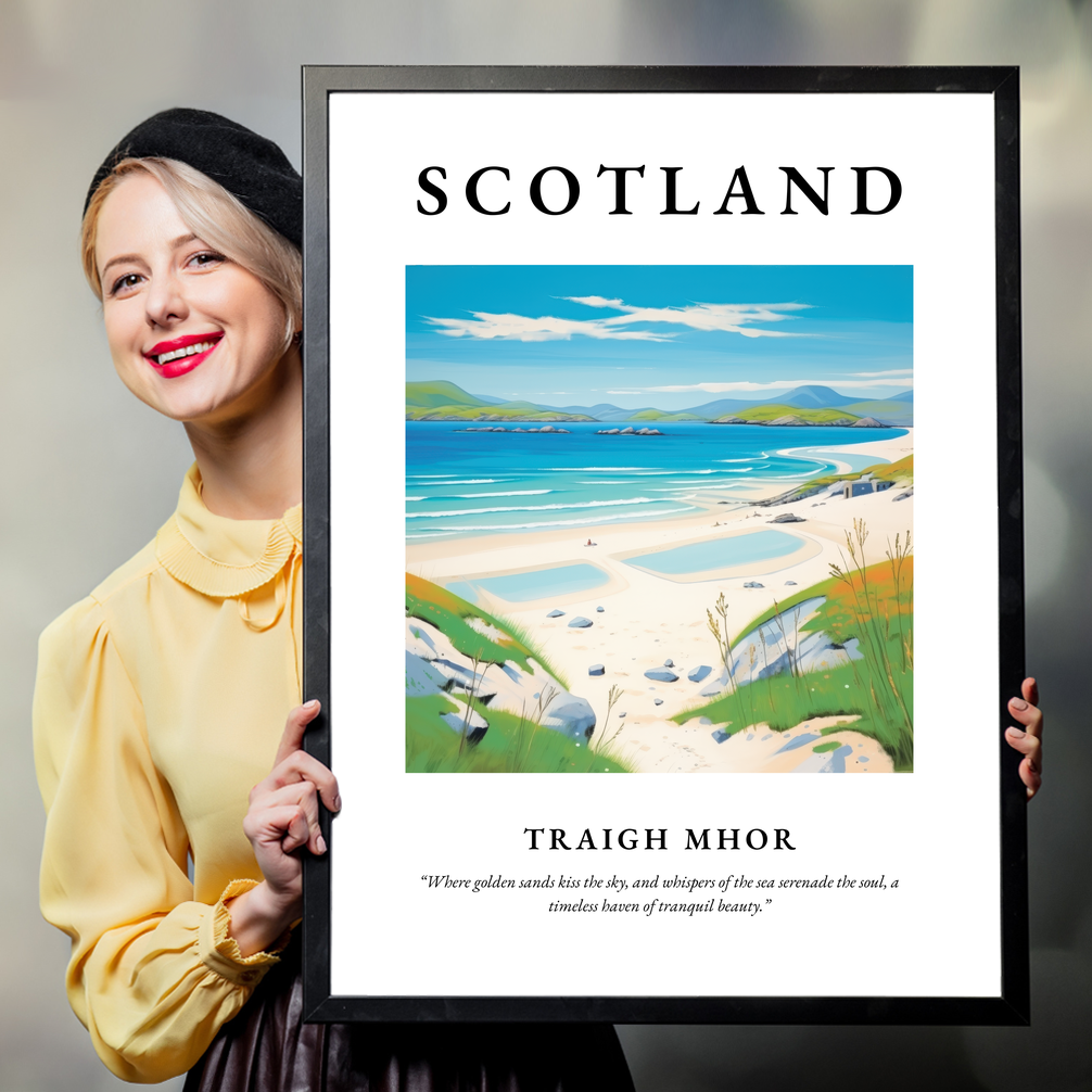 Person holding a poster of Traigh Mhor