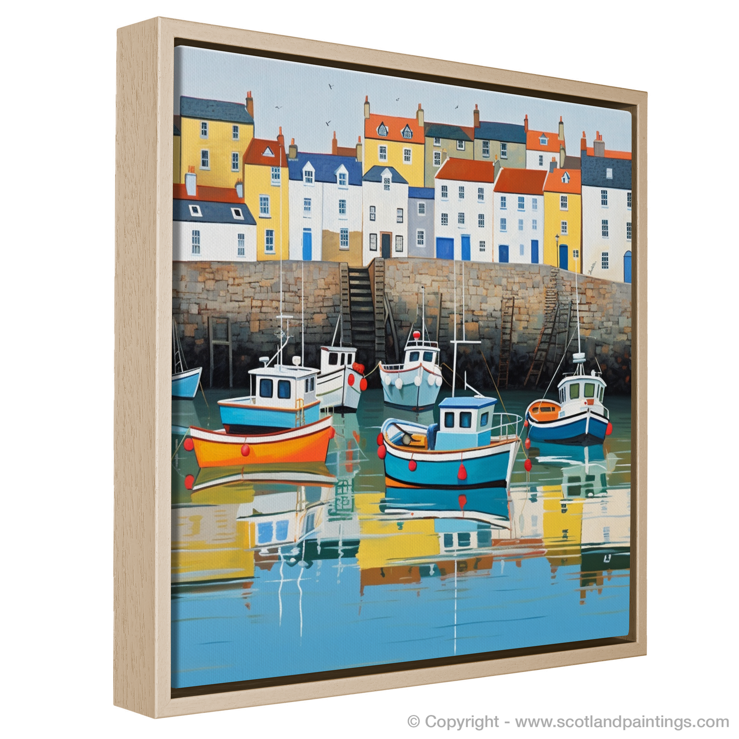 Harbour Hues of St Monans: A Naive Art Tribute