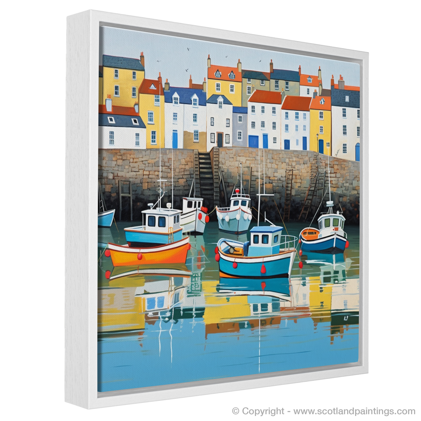 Harbour Hues of St Monans: A Naive Art Tribute