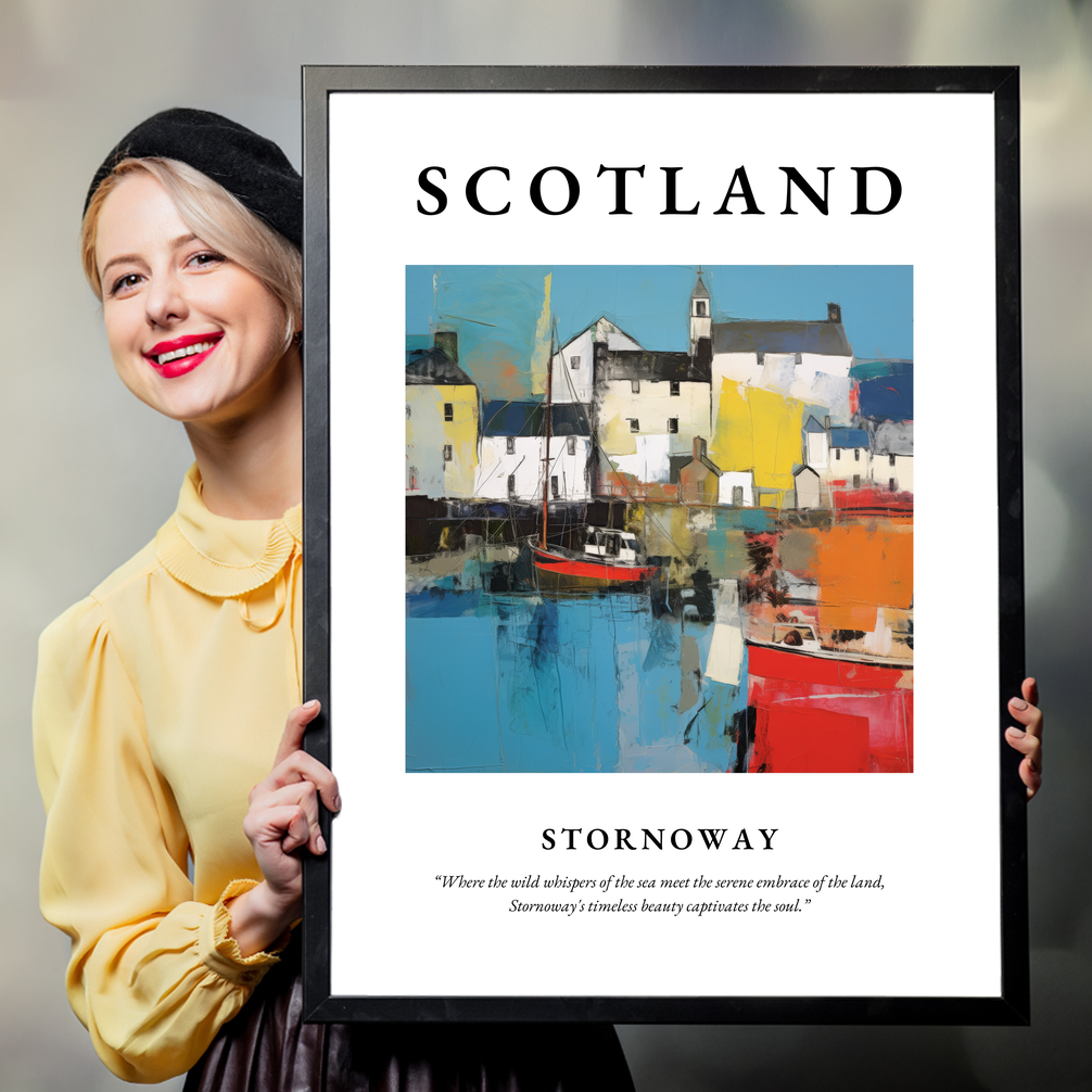 Person holding a poster of Stornoway