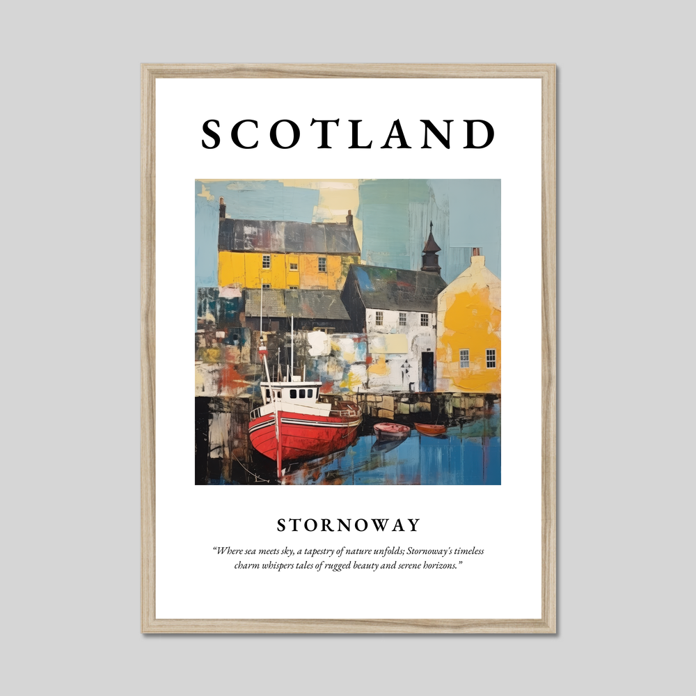 Poster in a natural frame with the word Scotland