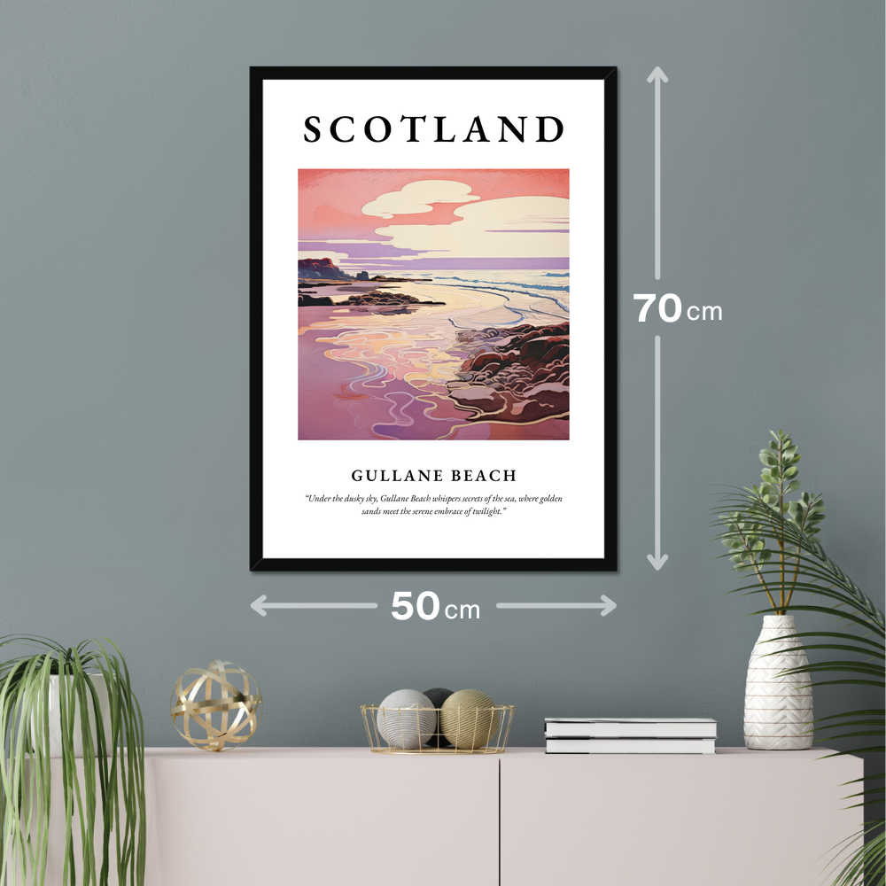 Poster of Gullane Beach hanging on a wall