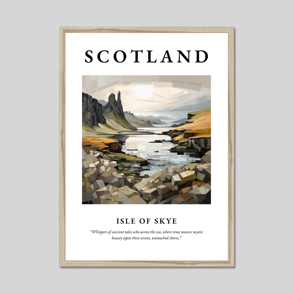 Poster in a natural frame with the word Scotland