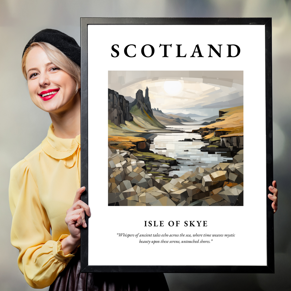 Person holding a poster of Isle of Skye