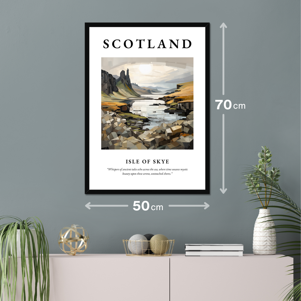 Poster of Isle of Skye hanging on a wall