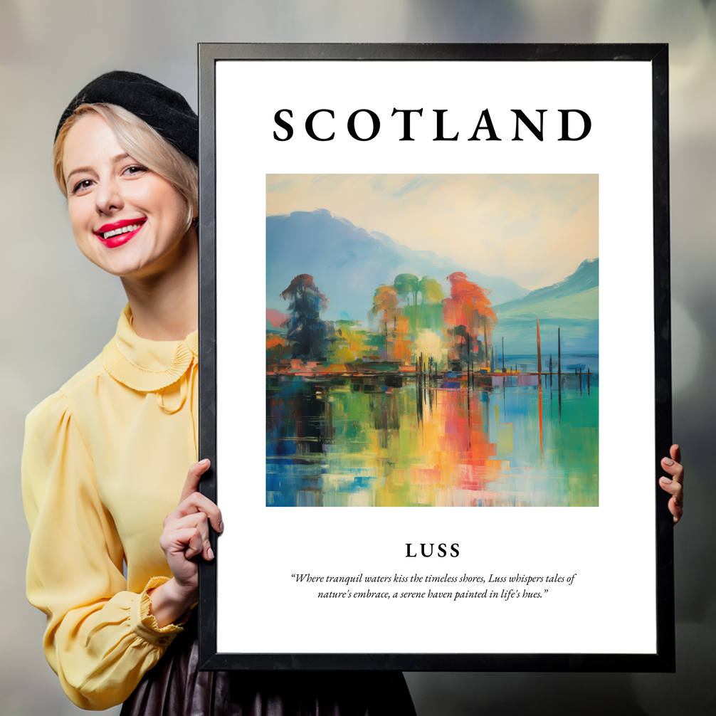 Person holding a poster of Luss