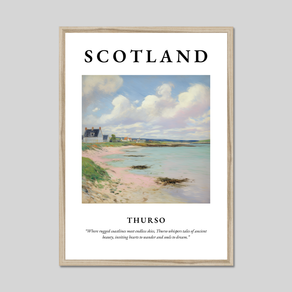 Poster in a natural frame with the word Scotland