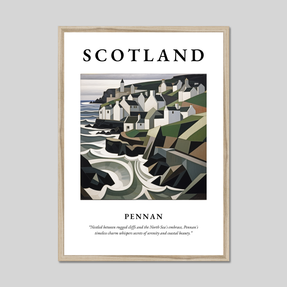 Poster in a natural frame with the word Scotland