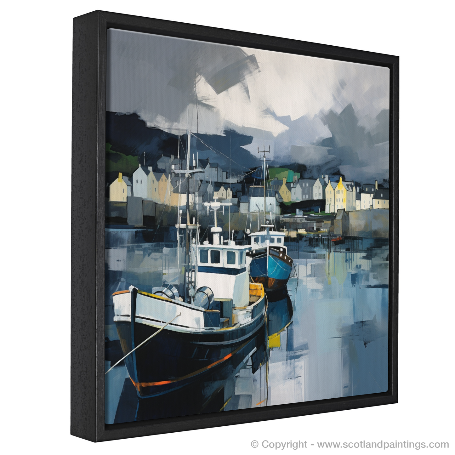 Storm over Oban Harbour: A Minimalist Homage to Scottish Seascapes