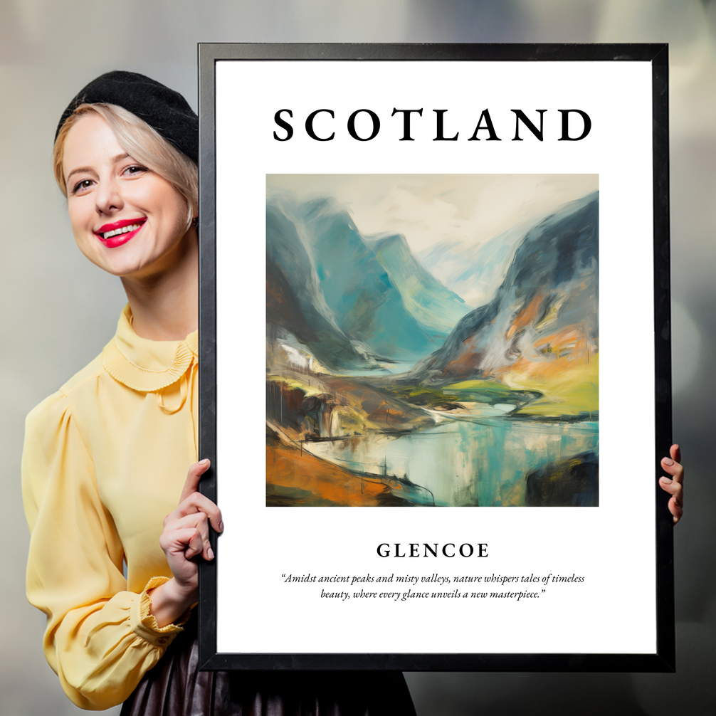 Person holding a poster of Glencoe