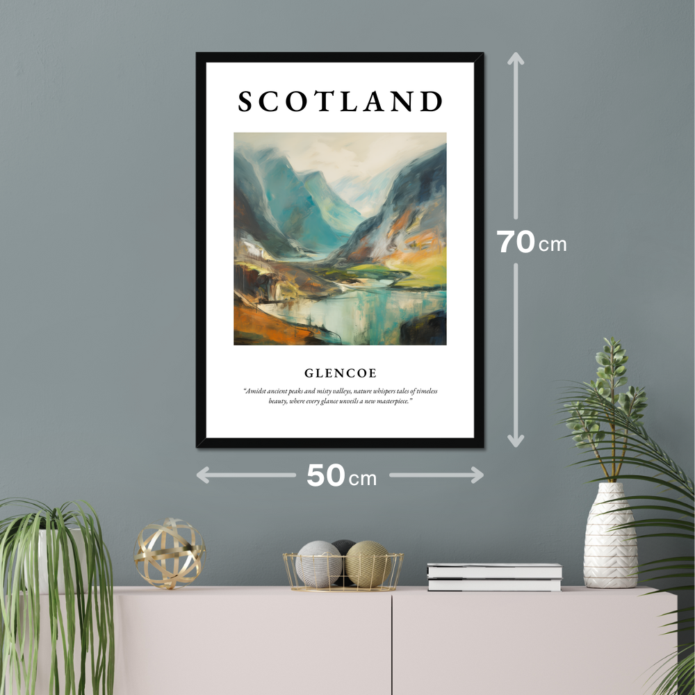 Poster of Glencoe hanging on a wall