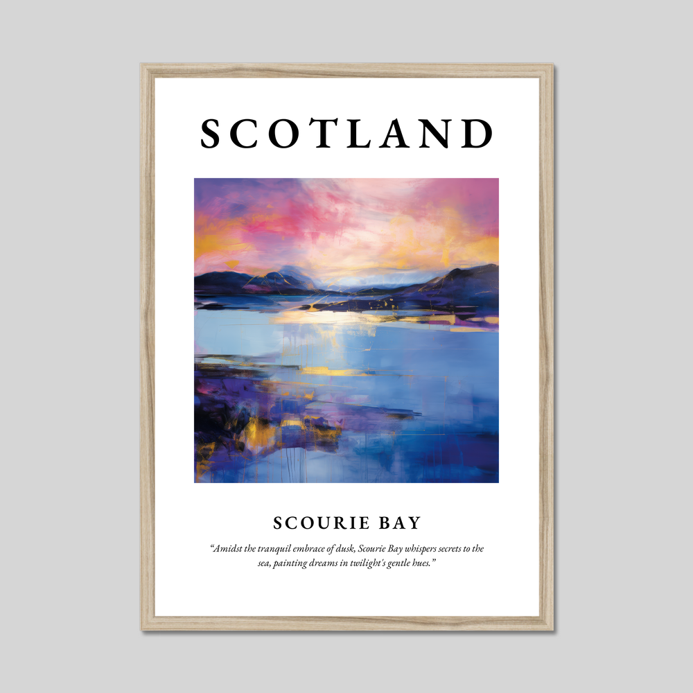 Poster in a natural frame with the word Scotland