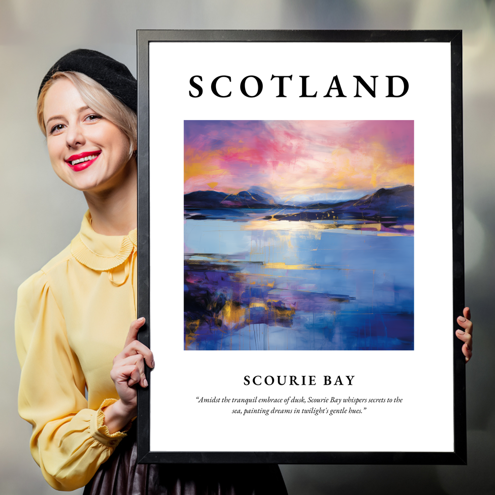 Person holding a poster of Scourie Bay