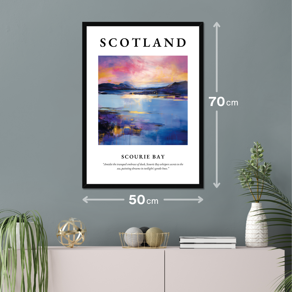 Poster of Scourie Bay hanging on a wall