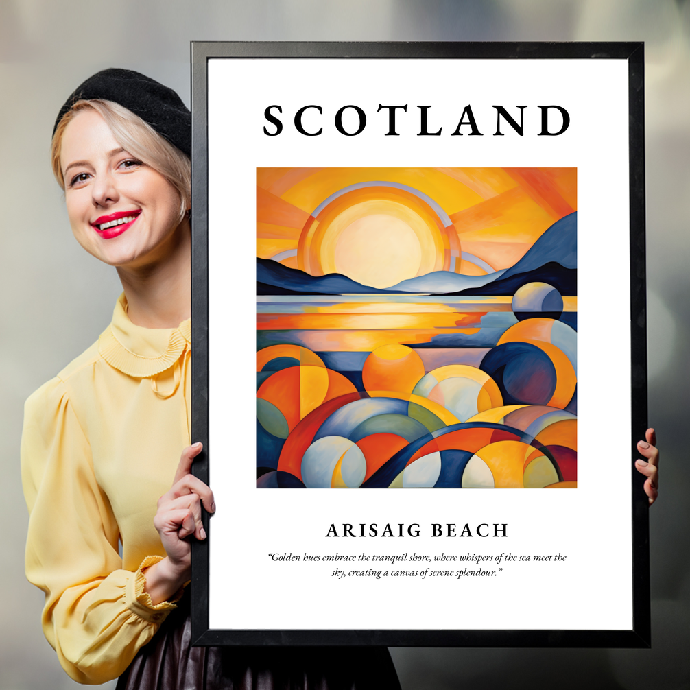 Person holding a poster of Arisaig Beach