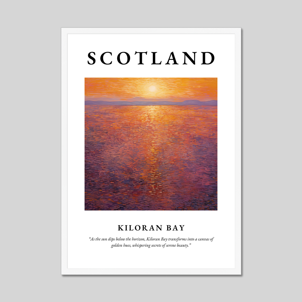 Poster in a white frame with the word Scotland