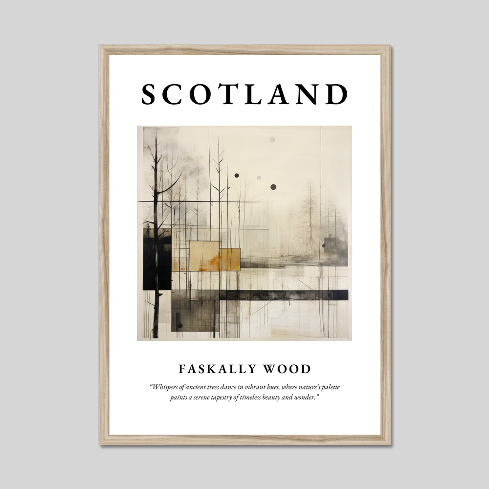 Poster in a natural frame with the word Scotland