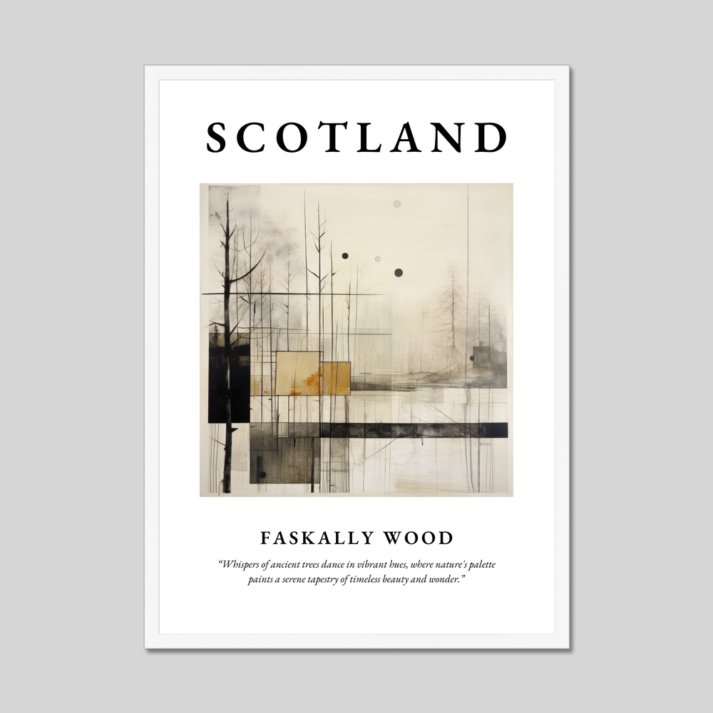 Poster in a white frame with the word Scotland