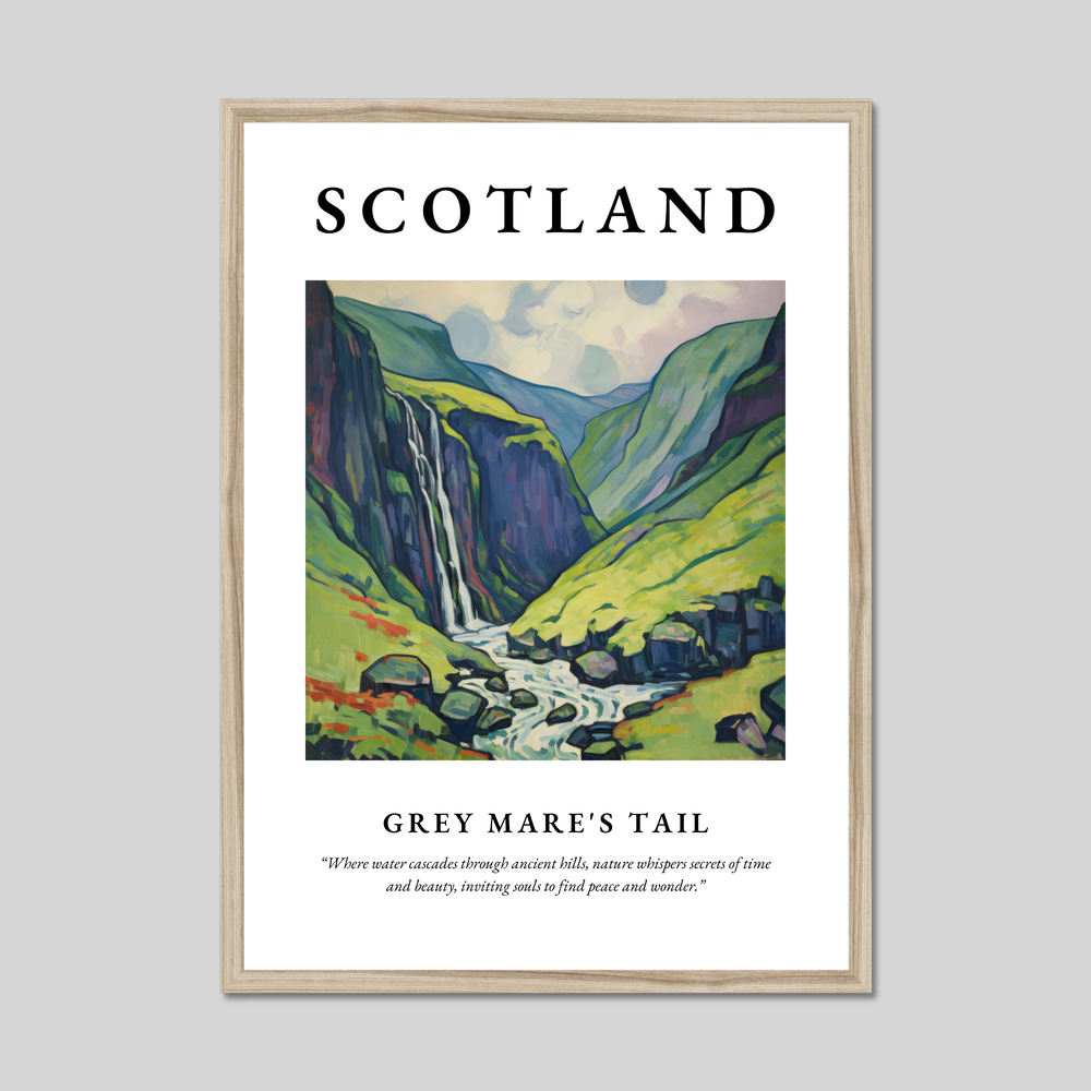 Poster in a natural frame with the word Scotland