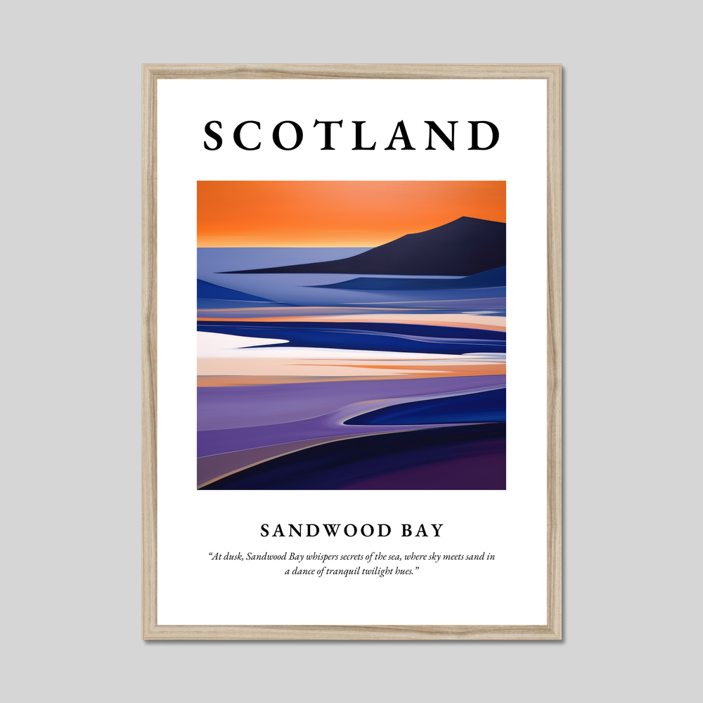 Poster in a natural frame with the word Scotland