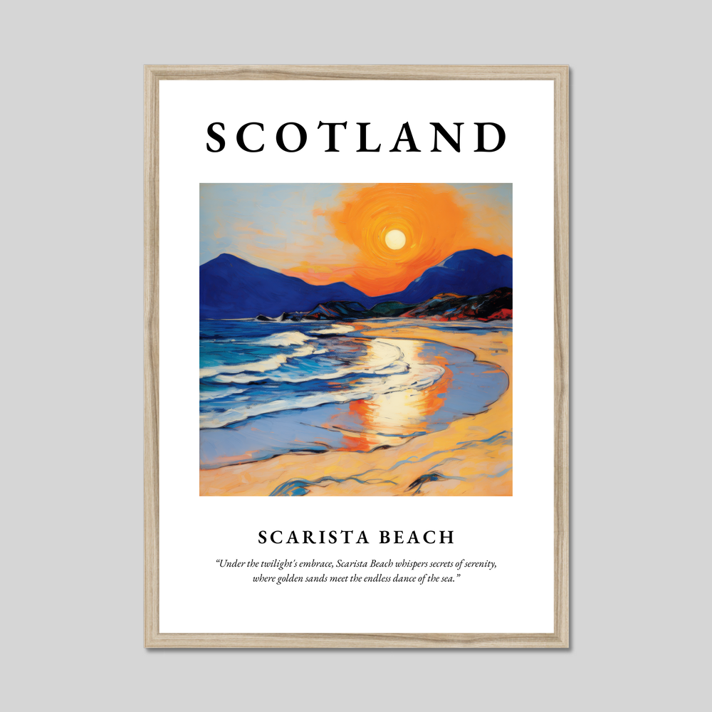 Poster in a natural frame with the word Scotland