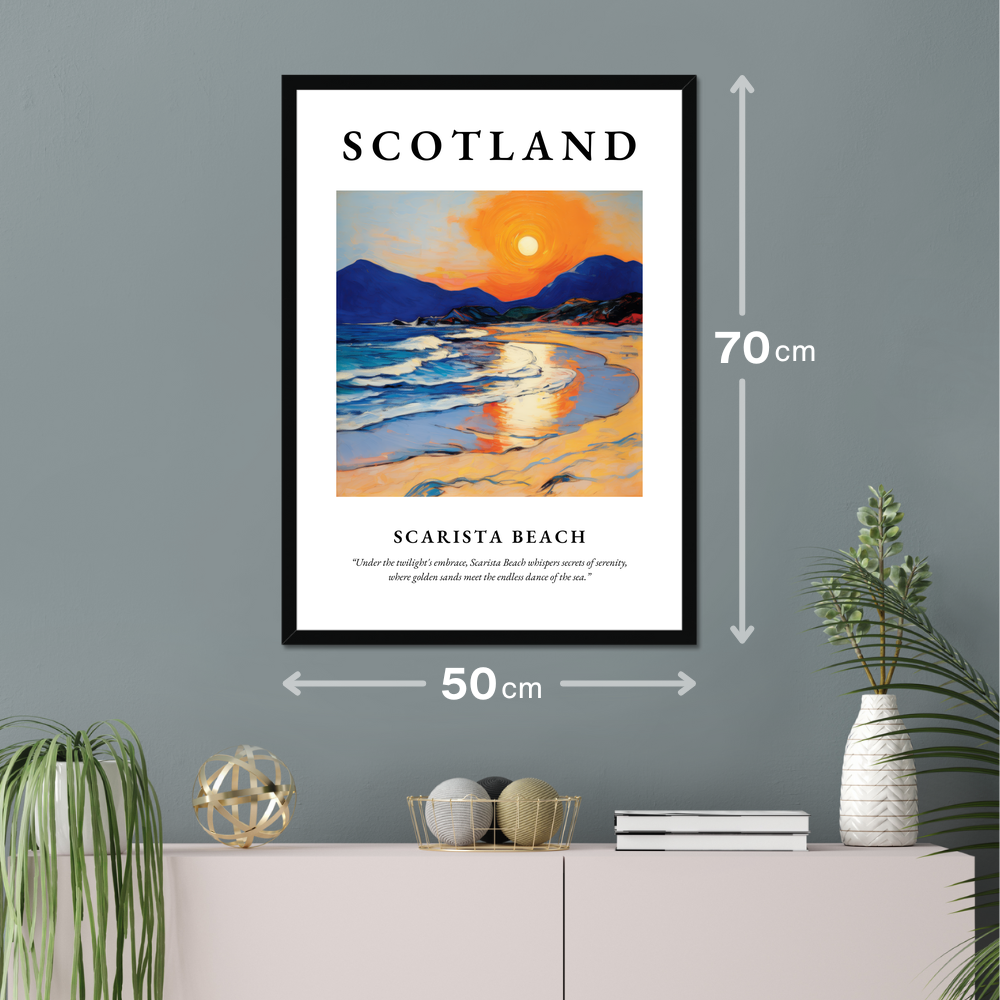 Poster of Scarista Beach hanging on a wall