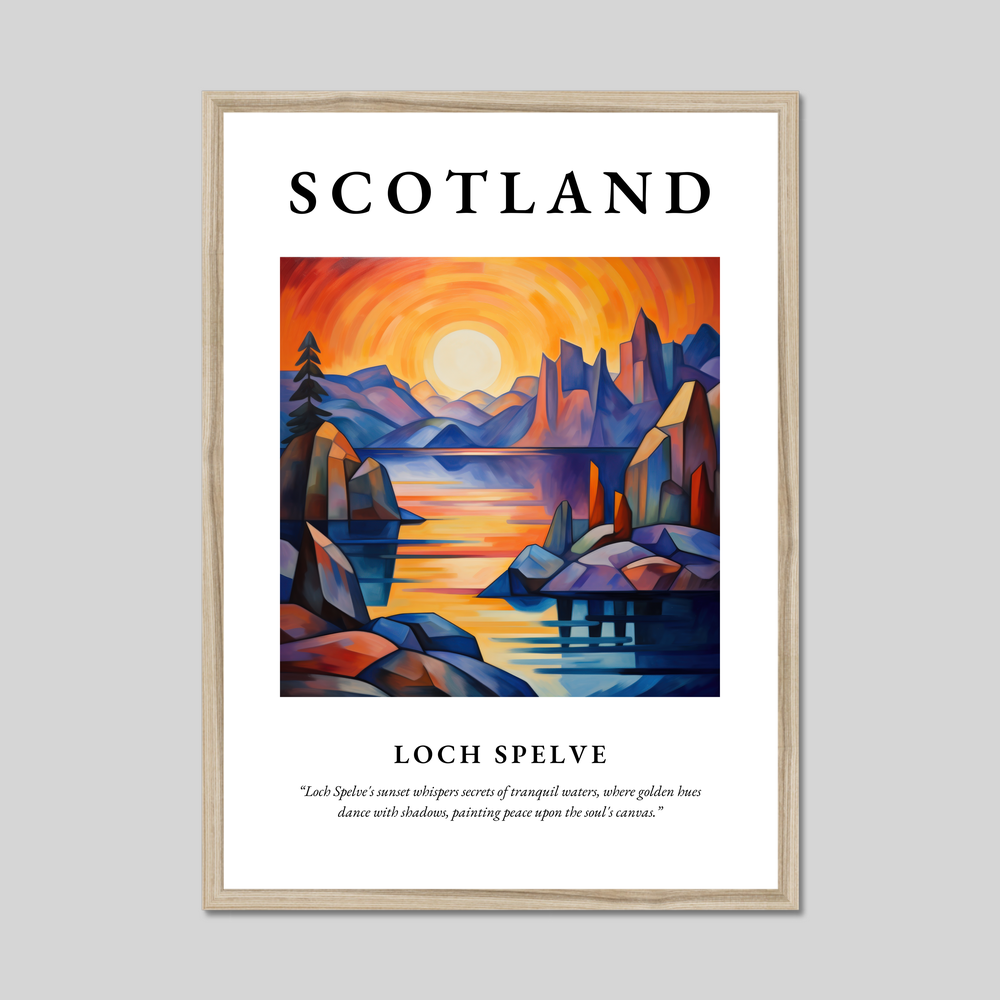 Poster in a natural frame with the word Scotland