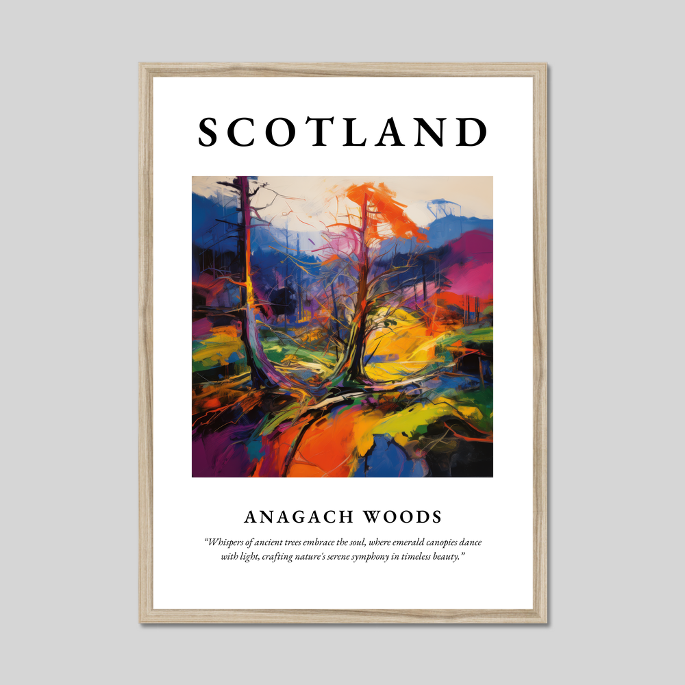 Poster in a natural frame with the word Scotland