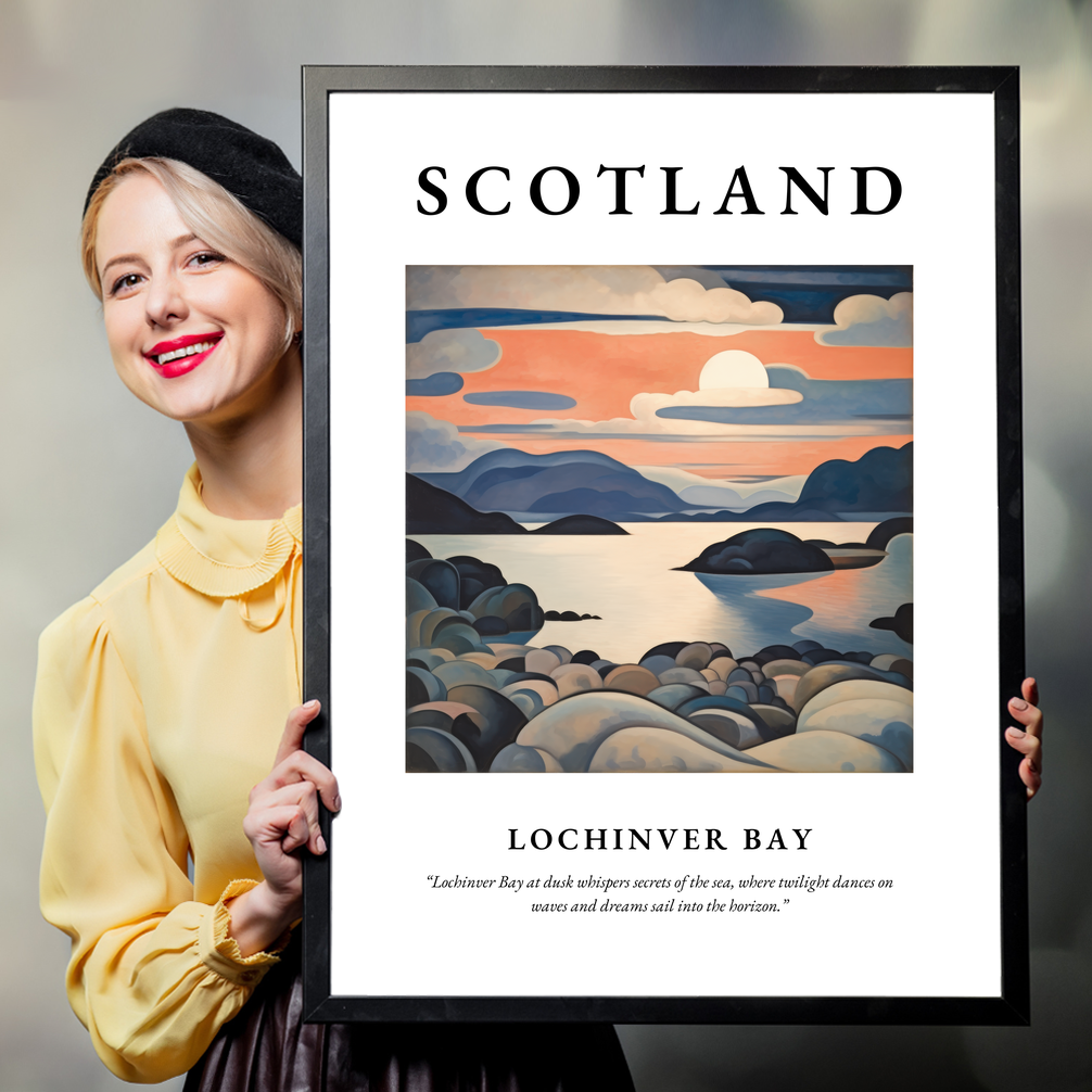 Person holding a poster of Lochinver Bay