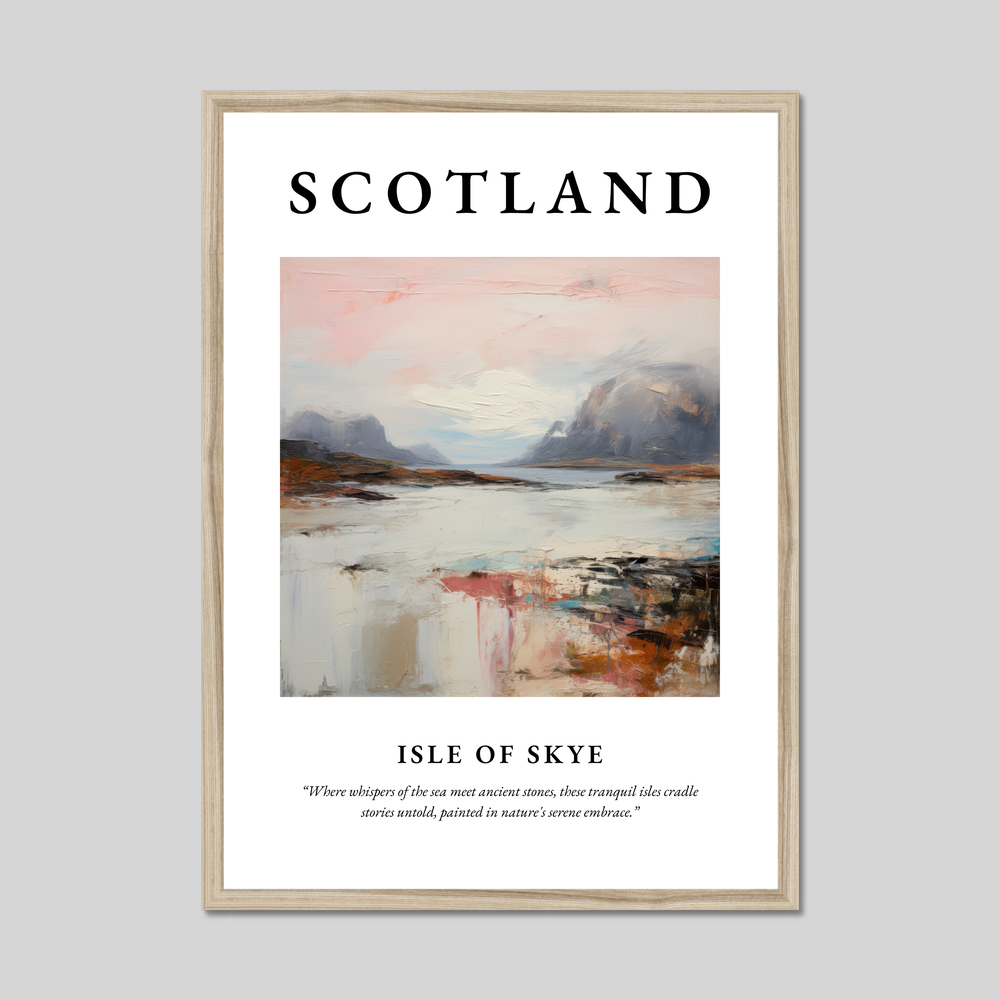 Poster in a natural frame with the word Scotland