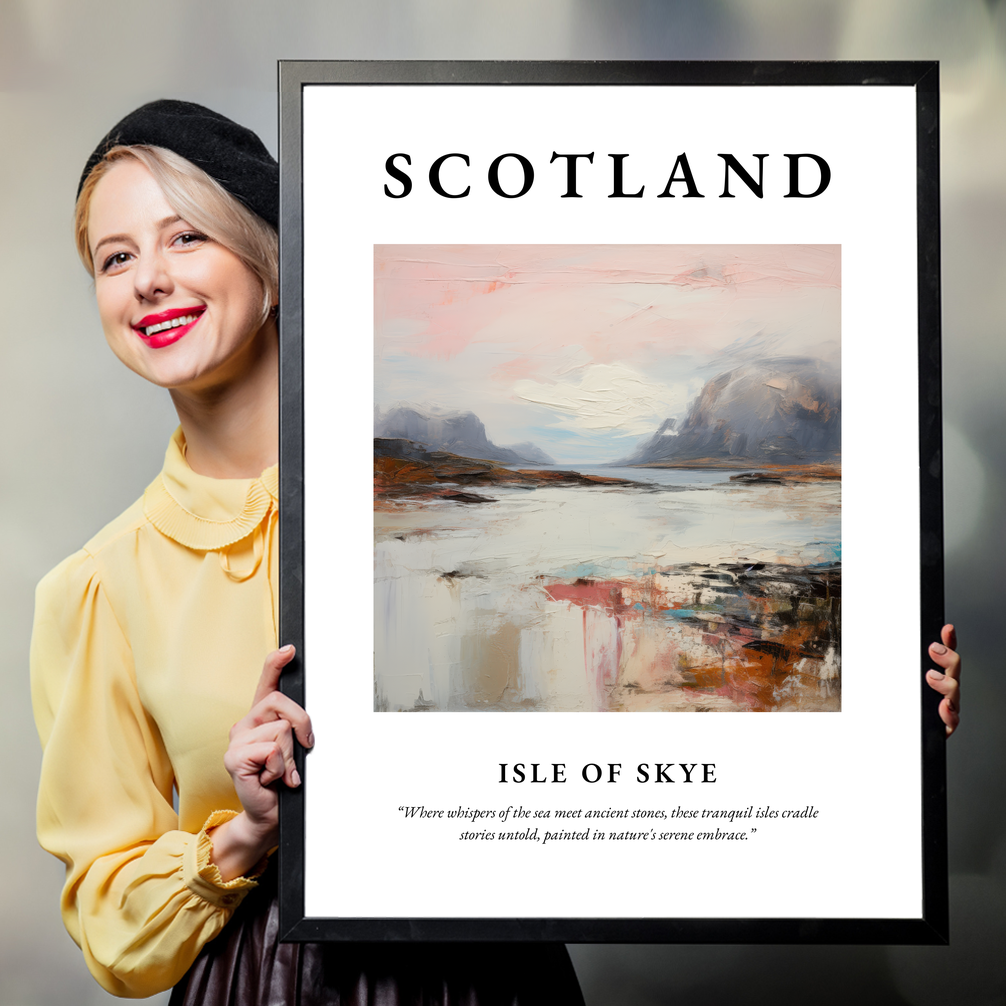 Person holding a poster of Isle of Skye