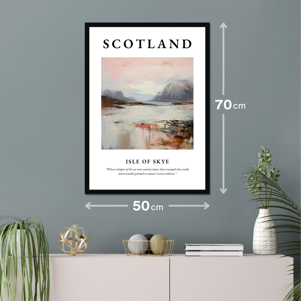 Poster of Isle of Skye hanging on a wall