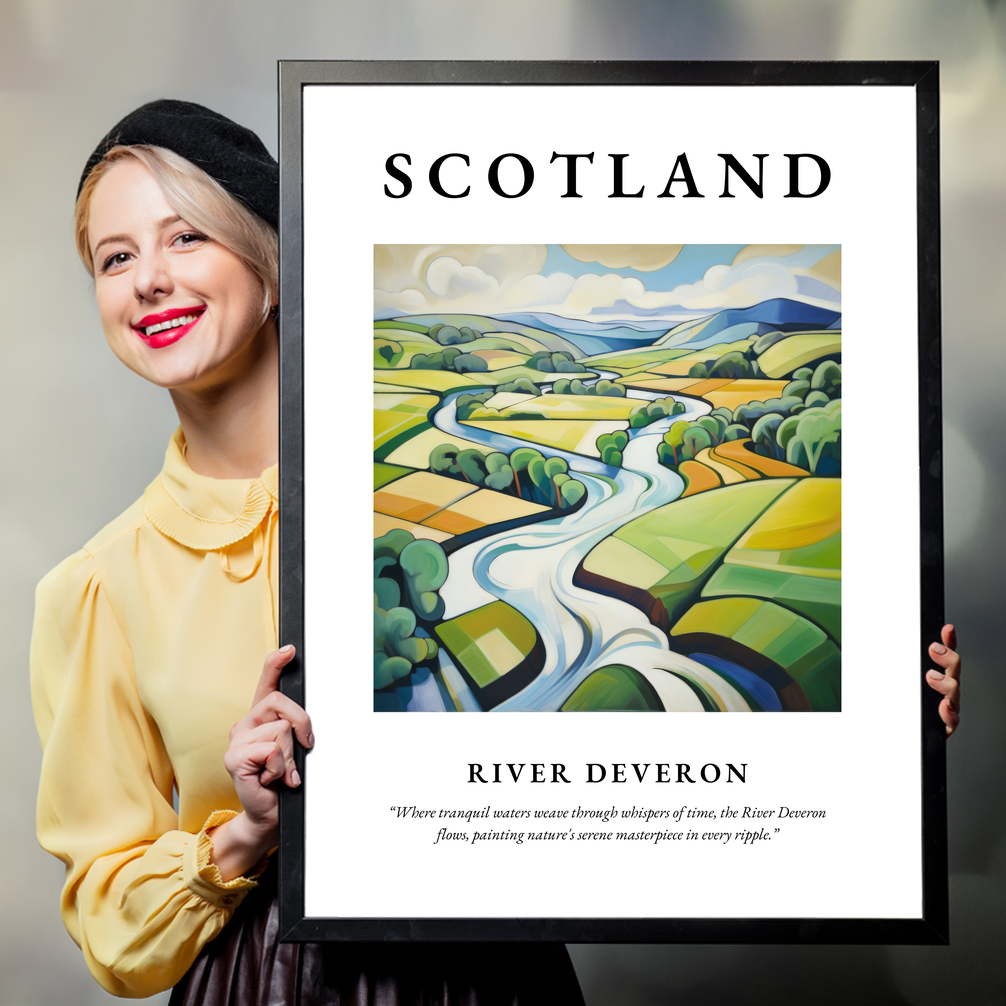 Person holding a poster of River Deveron