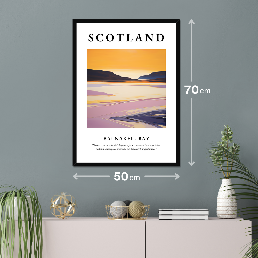 Poster of Balnakeil Bay hanging on a wall