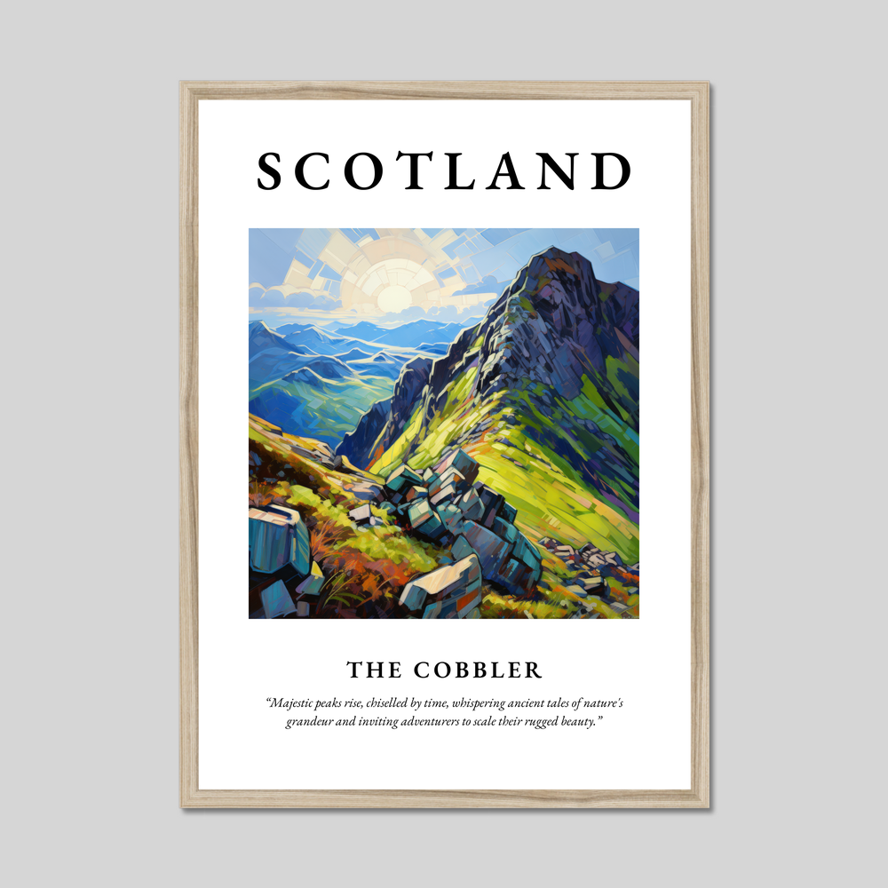 Poster in a natural frame with the word Scotland