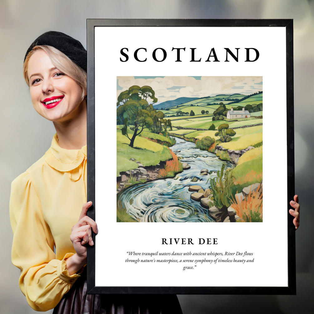 Person holding a poster of River Dee