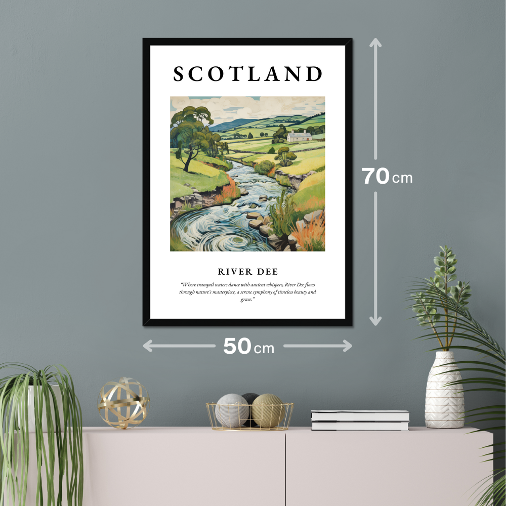 Poster of River Dee hanging on a wall